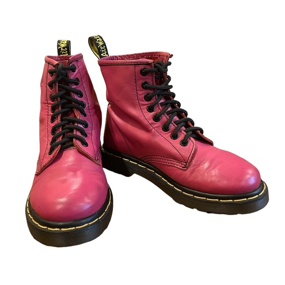 Dr. Matens 1460 Air Wair Fuschia Leather Boots Size 5 - Picture 2 of 9